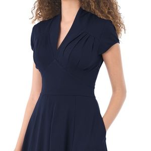 Eshakti 1X 18W Feminine Pleated Cotton Knit Dress